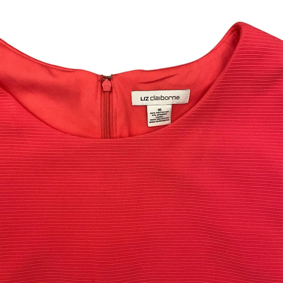 Liz Claiborne Women Texture Sheath Dress Size 16 Pink Sleeveless Barbie Career - Picture 4 of 13